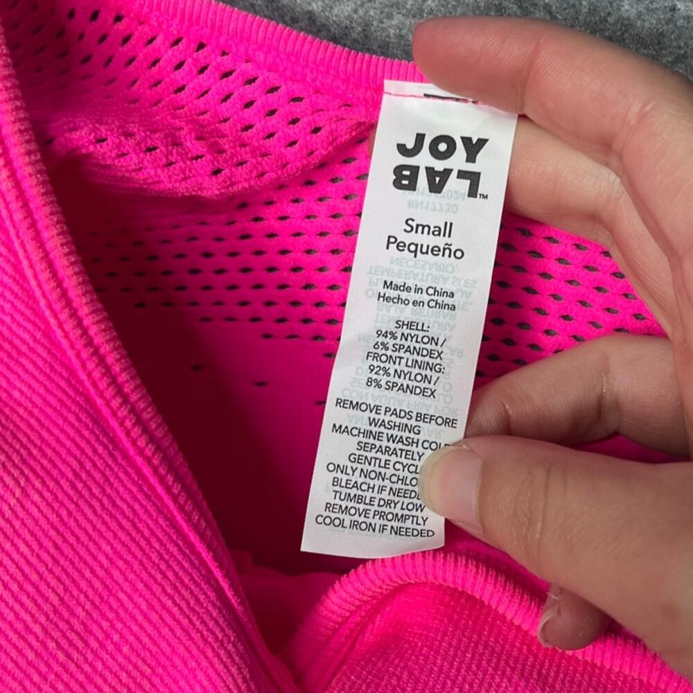 JoyLab Neon Pink "cayenne" Seamless V-Neck Bodysuit Romper Small NWT - Picture 4 of 4